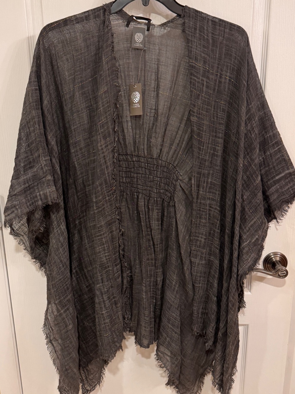 Vince Camuto Black Gauzy Tunic Poncho